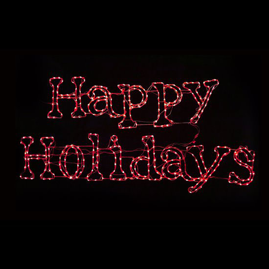 The Holiday Aisle® Happy Holidays Sign Color Changing RGB Lighted